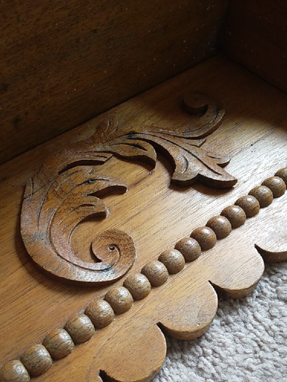 Decorative Carved Wood Wall Shelf - Natural Brown - Picture 9 of 16